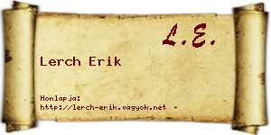 Lerch Erik névjegykártya